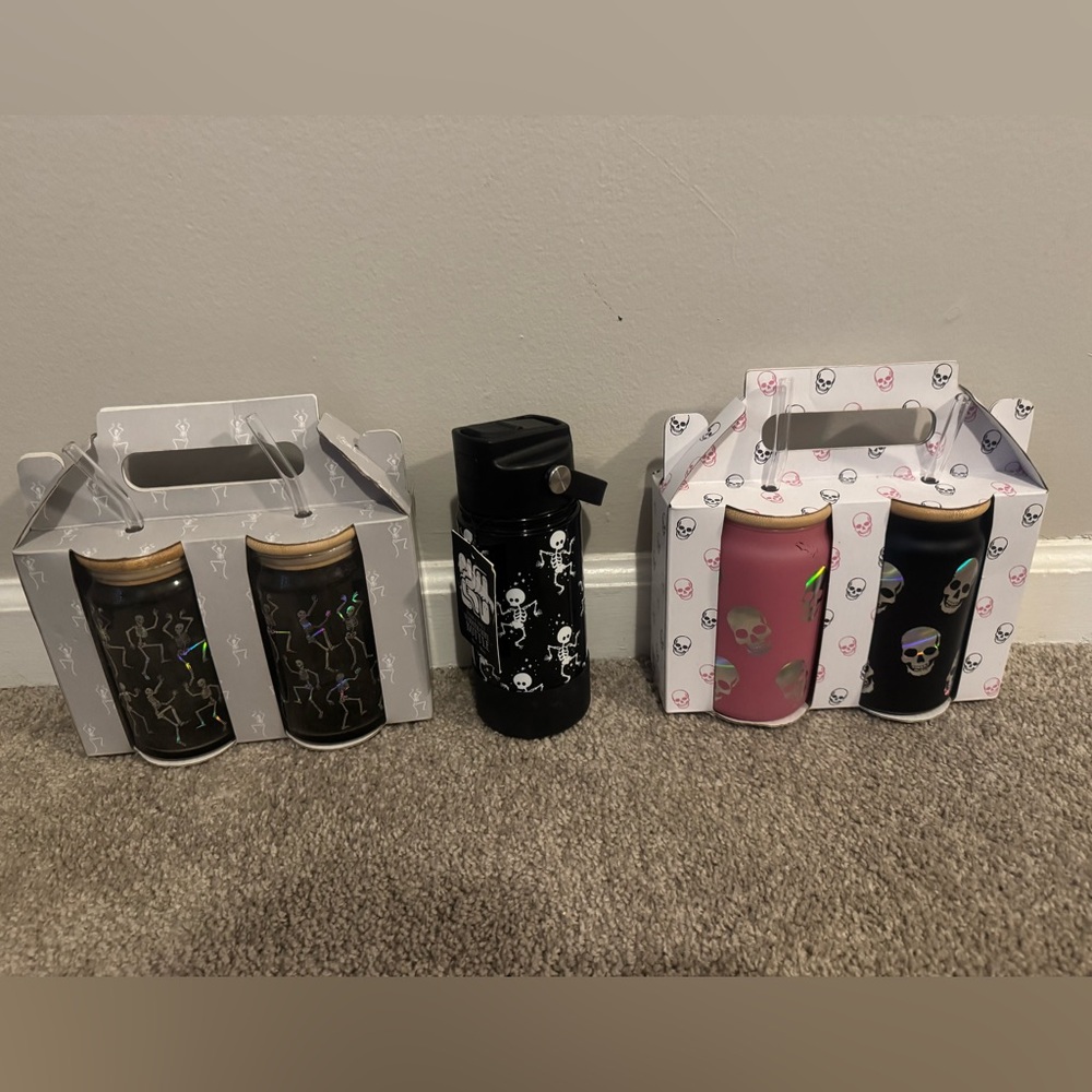 Glass Skeleton Tumblers Bundle